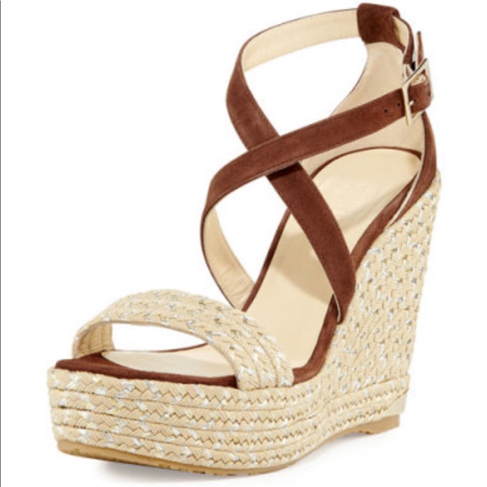 Jimmy Choo Portia Mohagony Suede Espadrille